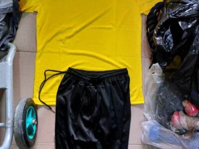 Jersey Yellow Top & Black Shorts